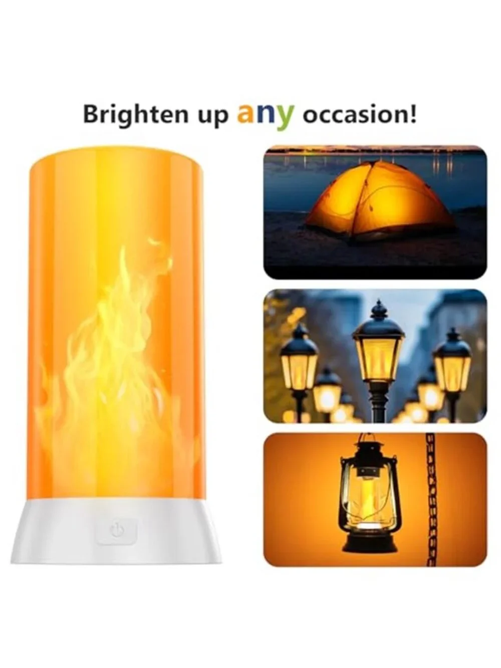 LED Flame Effect Lamp USB Rechargeable Remote Control Waterproof Camping Light